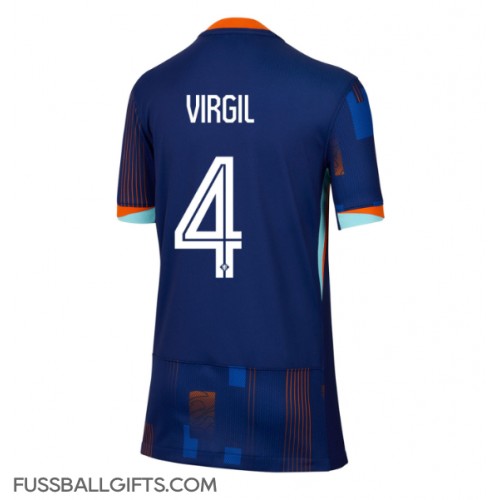 Niederlande Virgil van Dijk #4 Fußballbekleidung Auswärtstrikot Damen EM 2024 Kurzarm